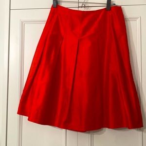 Red Banana Republic raw silk midi skirt